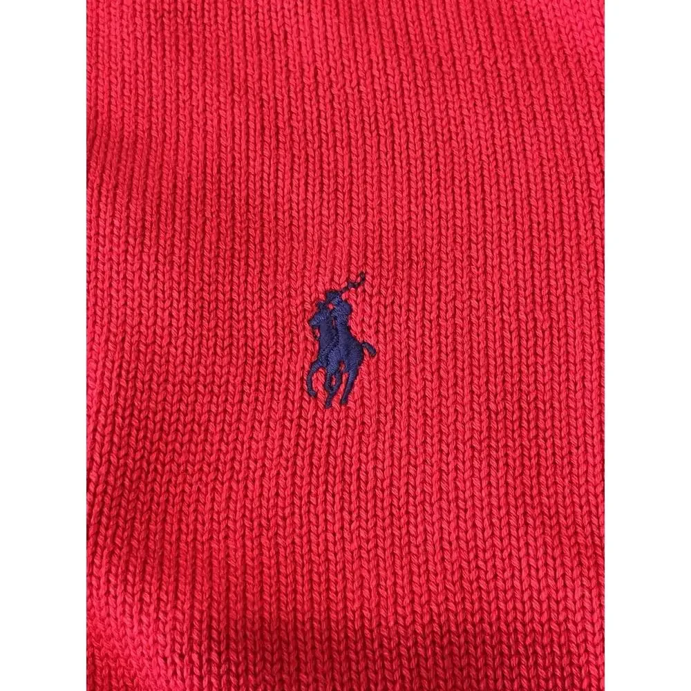 Ralph Lauren Red Crewneck Sweater with Blue Pony
